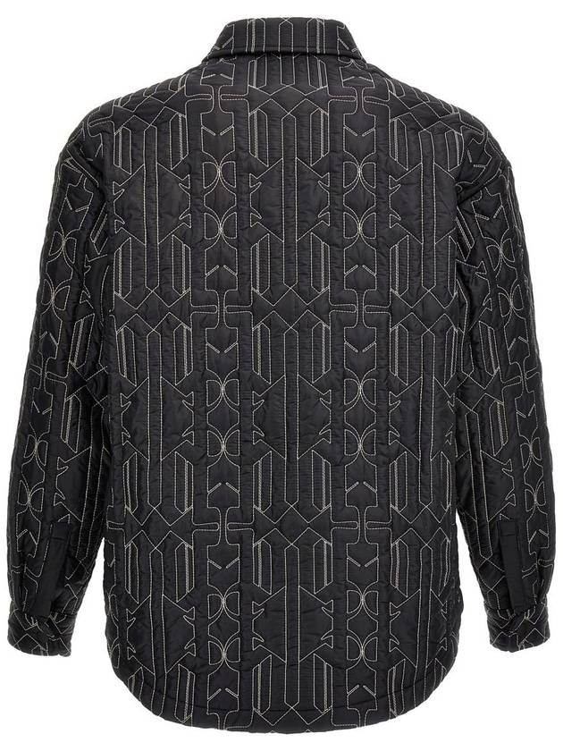 Monogram Quilted Overshirt Gray PMEA251E23FAB0011103 - PALM ANGELS - BALAAN 3