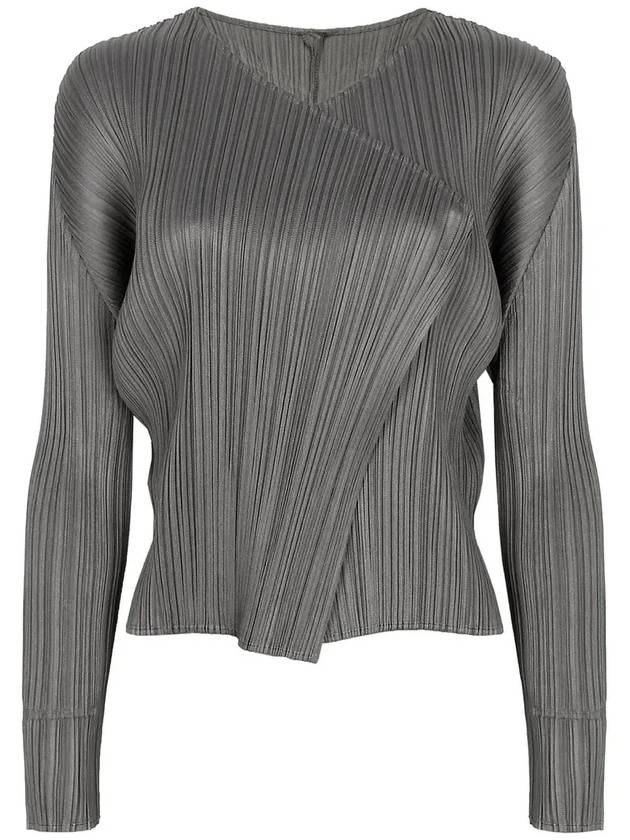 Pleated Basic Cardigan Grey - ISSEY MIYAKE - BALAAN 2