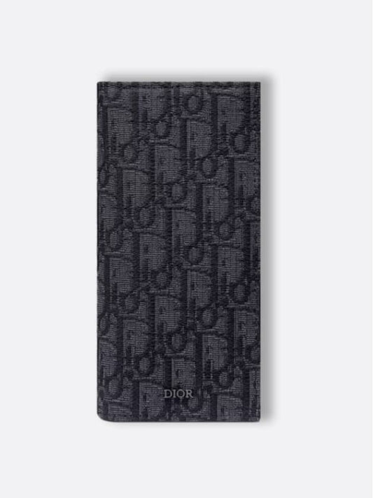 Vertical Long Wallet Black Oblique Jacquard - DIOR - BALAAN 2