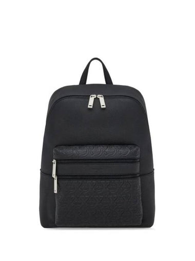 Embossed Backpack Black - SALVATORE FERRAGAMO - BALAAN 1