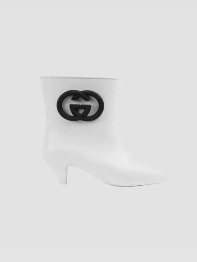 Interlocking G Shiny Rubber Ankle Middle Boots White - GUCCI - BALAAN 2