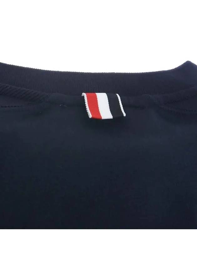 4-Bar Striped Cotton Long Sleeve T-Shirt Navy - THOM BROWNE - BALAAN 7