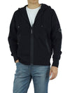 Diagonal Raised Fleece Hooded Jacket Black - CP COMPANY - BALAAN 2