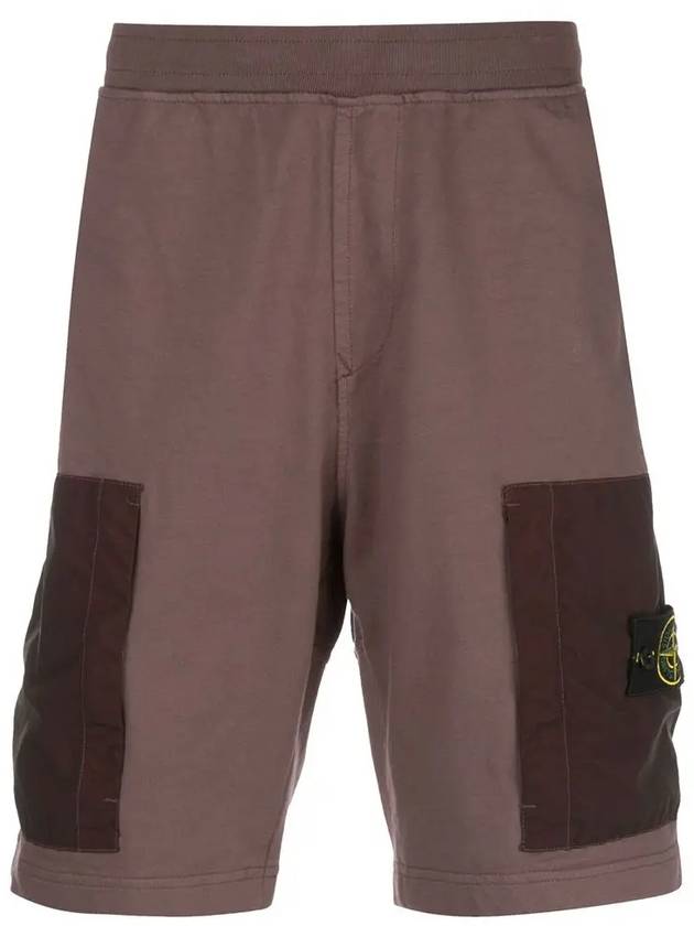 Men's Wappen Patch Two Pocket Shorts Dust Burgundy - STONE ISLAND - BALAAN 3