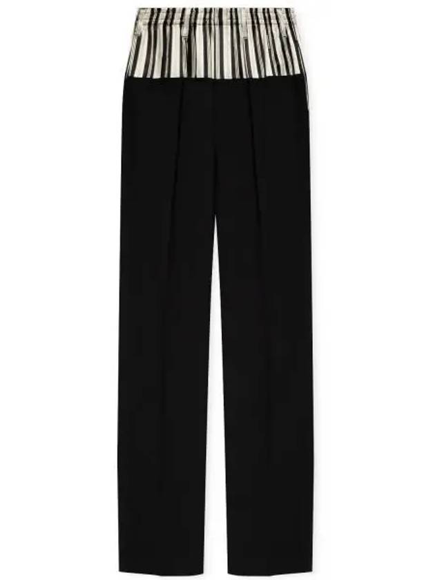 Wool Layered Wide Pants Black - FENDI - BALAAN 2