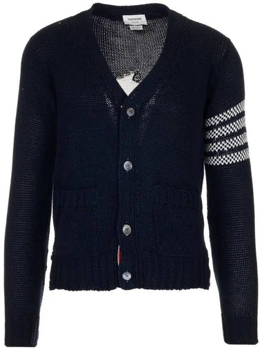 Men's Dolphin Diagonal Cotton Cardigan Navy - THOM BROWNE - BALAAN 1