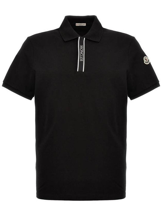 Logo Motif Polo Shirt Black - MONCLER - BALAAN 1