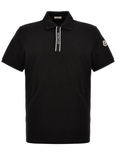 Logo Motif Polo Shirt Black - MONCLER - BALAAN 1