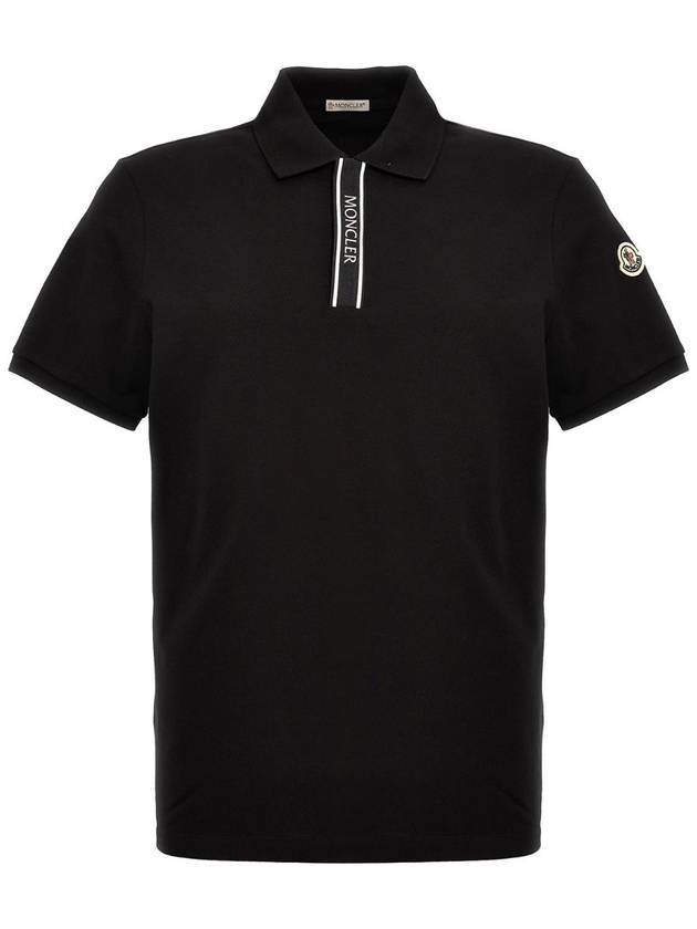 Logo Motif Polo Shirt Black - MONCLER - BALAAN 1