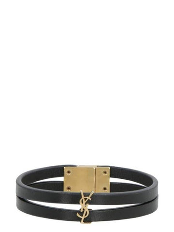 Cassandre Double Strand Bracelet Black - SAINT LAURENT - BALAAN 1