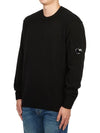 Lambswool GRS Crew Neck Knit Top Black - CP COMPANY - BALAAN 3