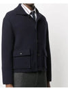 Intarsia Center Back Voile Wool Jacket Navy - THOM BROWNE - BALAAN 5