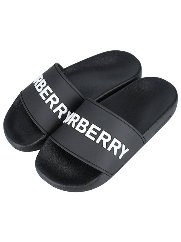 Logo Slippers Black - BURBERRY - BALAAN 2