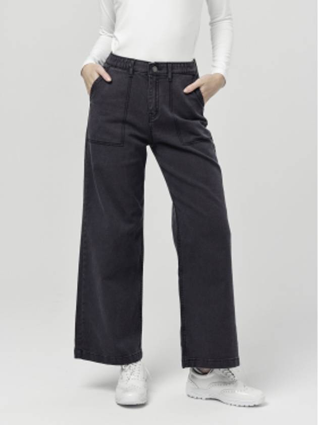 Women s Big Pocket Stitching Wide 10 Dark Gray Pants DO6242PT27 - DOYOUKNOWMC GOLF WEAR - BALAAN 1