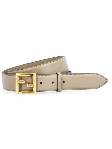 FF Buckle Leather Belt Brown - FENDI - BALAAN 1