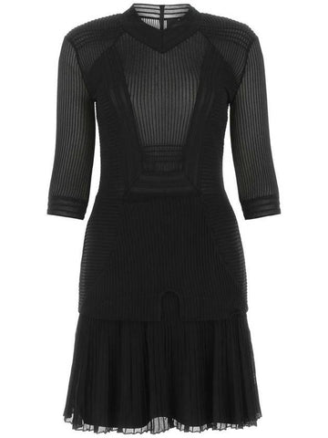 Women's V-neck See-through Short Dress Black - GIVENCHY - BALAAN 1