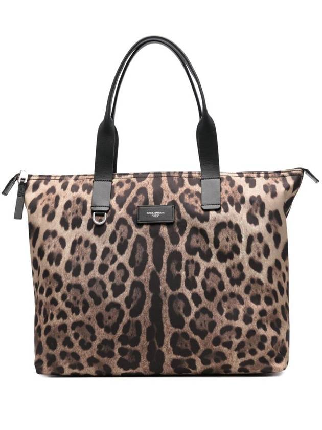 Dolce & Gabbana Leopard Print Nylon Adamo Shopper Bags - DOLCE&GABBANA - BALAAN 1