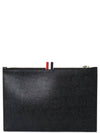 RWB Tab Leather Document Small Clutch Bag Black - THOM BROWNE - BALAAN 4