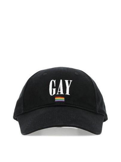 rainbow embroidered cotton ball cap black - BALENCIAGA - BALAAN 2