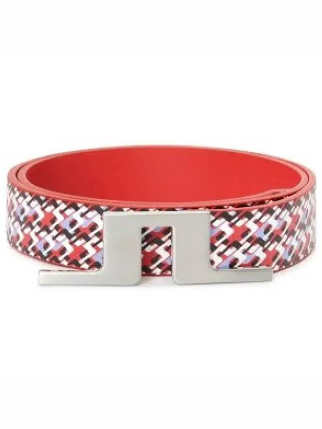 Betsy Print JL Micro Bridge Leather Belt Rose Red - J.LINDEBERG - BALAAN 2