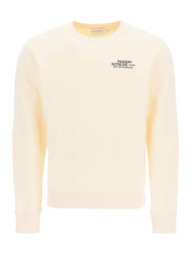 Rue De Richelieu Relax Cotton Sweatshirt Ecru - MAISON KITSUNE - BALAAN 1