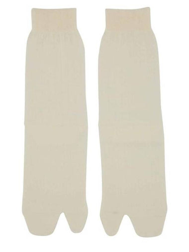 Tabi Ribbed Wool Blend Socks White - MAISON MARGIELA - BALAAN 1