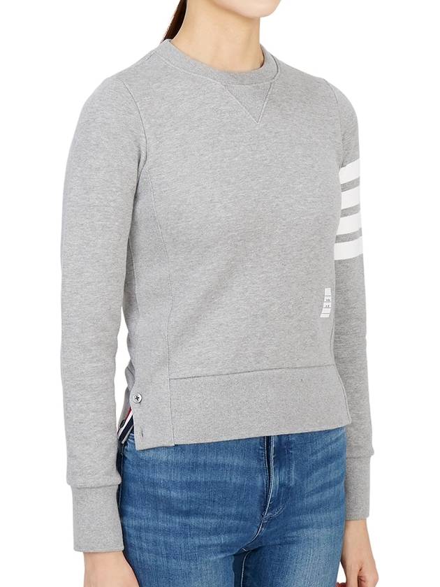 Engineered 4 Bar Stripe Loopback Jersey Knit Crewneck Sweatshirt Light Grey - THOM BROWNE - BALAAN 4