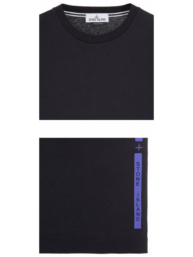 76152NS84 V0029 Side Logo Patch Round Short Sleeve T-Shirt Black Men's T-Shirt TJ - STONE ISLAND - BALAAN 5