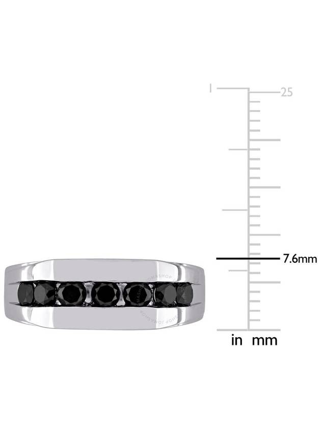 AMOUR 1 CT TW Men's Channel Set Black Diamond Ring In 10K White Gold - AMOUR - BALAAN 3