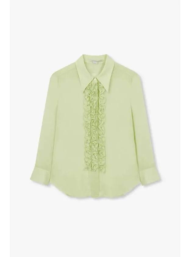 STELLA McCARTNEY Frill Point Silk Shirt Mint - STELLA MCCARTNEY - BALAAN 1