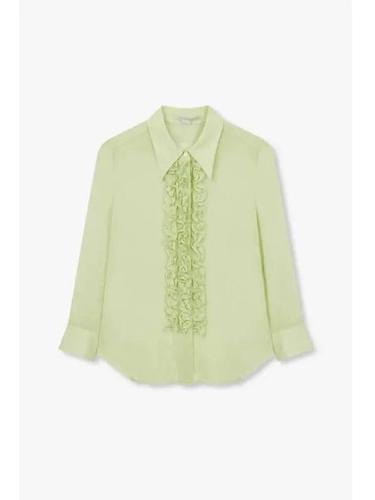 STELLA McCARTNEY Frill Point Silk Shirt Mint - STELLA MCCARTNEY - BALAAN 1