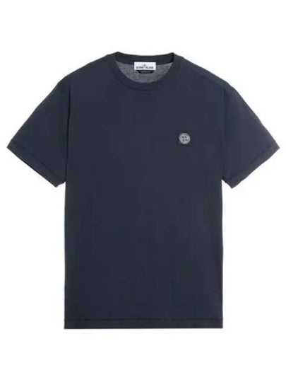 Logo Patch Short Sleeve T-Shirt Navy - STONE ISLAND - BALAAN 2