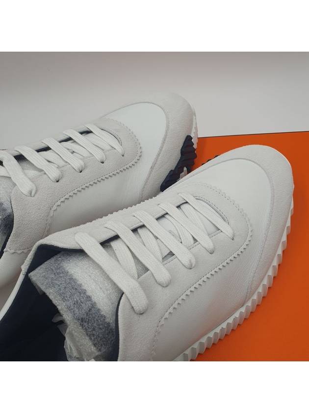 Bouncing Sneakers Calfskin Suede Goatskin Blanc - HERMES - BALAAN 8