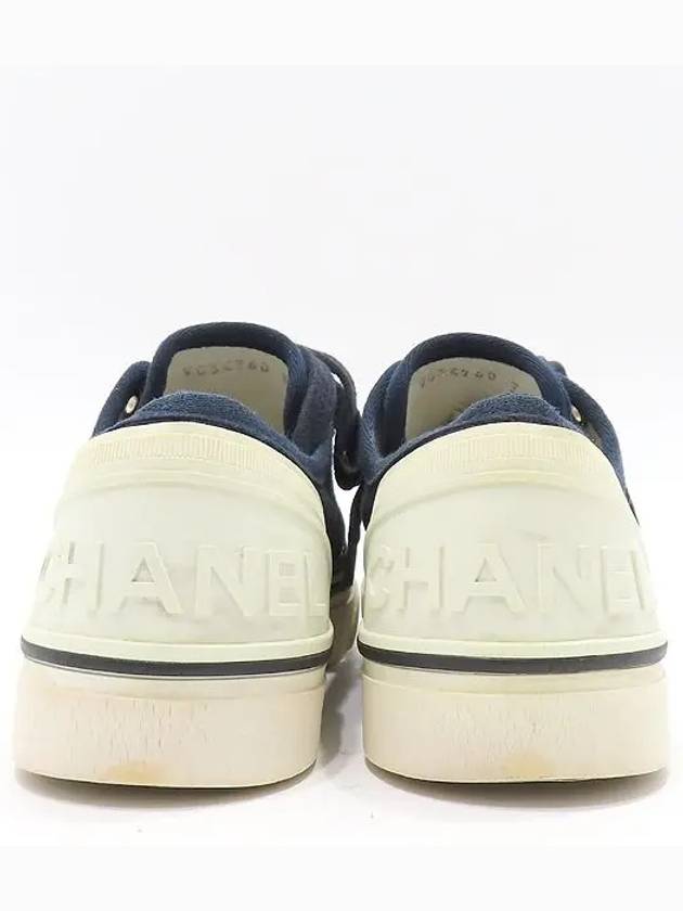 G34760 Navy canvas back logo sneakers size 35 220mm - CHANEL - BALAAN 5