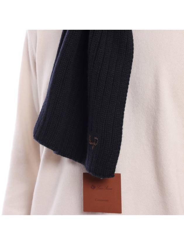 Rib Stitch LP Scarf Navy - LORO PIANA - BALAAN 6