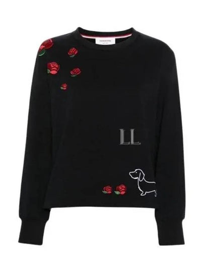 Loopback Hector Rose Oversized Crew Neck Cotton Sweatshirt Navy - THOM BROWNE - BALAAN 2