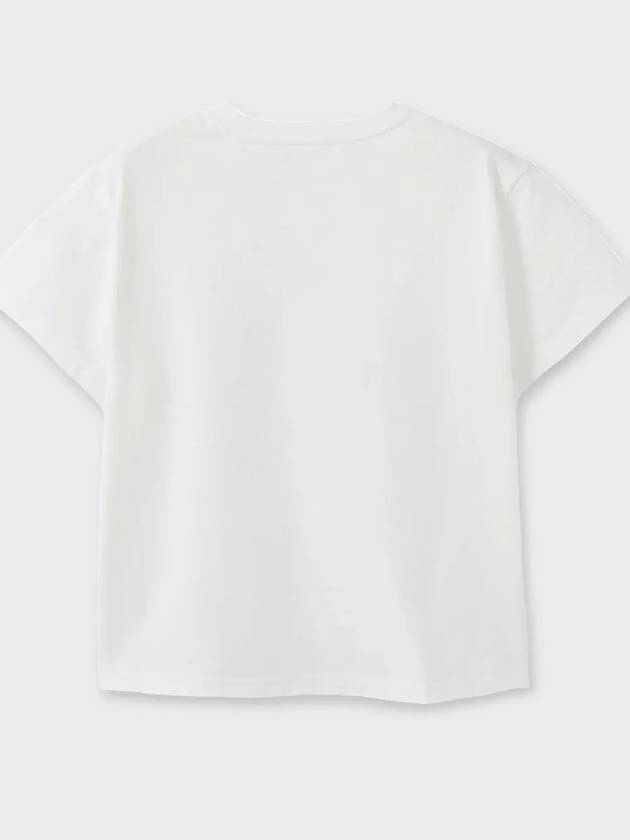 Archive Print Crop Short Sleeve T-Shirt White - NOIRER FOR WOMEN - BALAAN 9