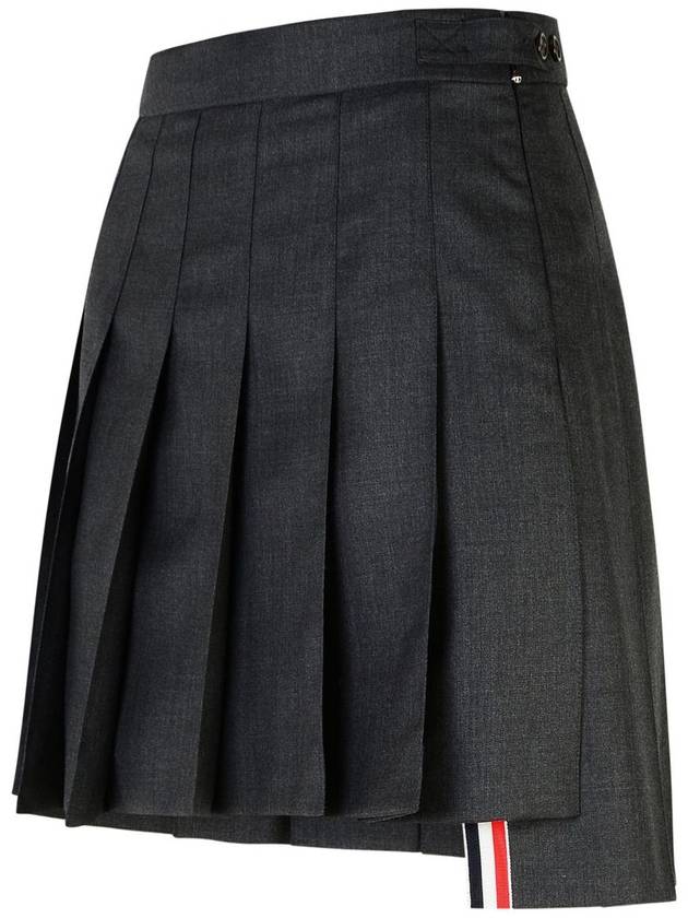 RMB Wool Mini Pleated Skirt Dark Grey - THOM BROWNE - BALAAN 3