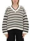 Striped open knit sweater K2239 - GANNI - BALAAN 2