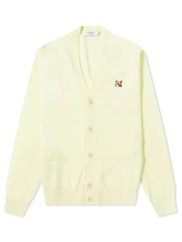 Fox Head Patch Classic Wool Cardigan Yellow - MAISON KITSUNE - BALAAN 2