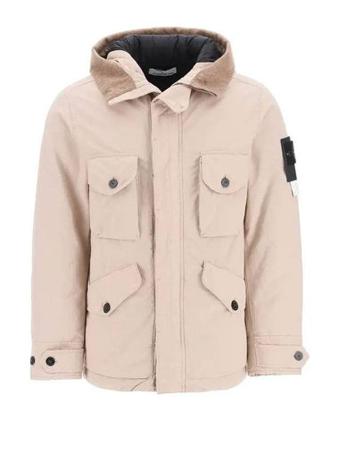 Men's Logo Applique Shell Hooded Down Parka Pastel Pink - STONE ISLAND - BALAAN 1