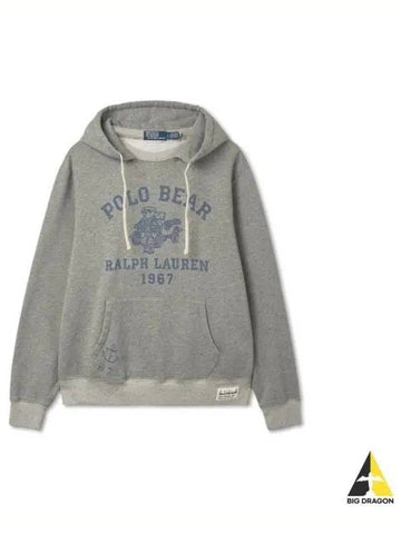 Polo Bear Fleece Hoodie Gray - POLO RALPH LAUREN - BALAAN 1