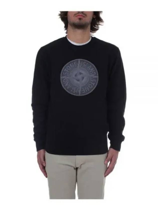 Men's Industrial One Print Sweatshirt Black - STONE ISLAND - BALAAN 2