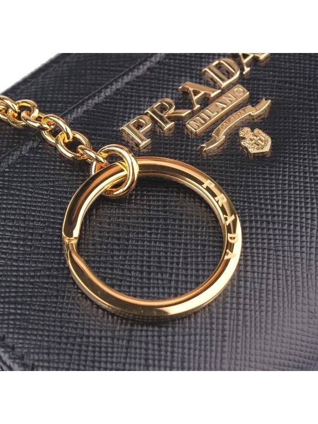 Saffiano Keychain Card Wallet Black - PRADA - BALAAN 6