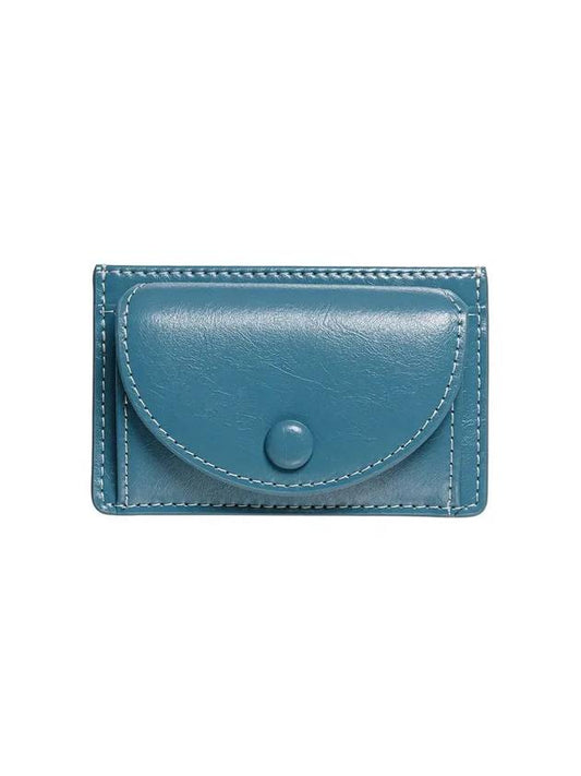 Dot Slim Pocket Mini Coin Transportation Card Wallet Dusty Blue - LE MASQUE - BALAAN 1