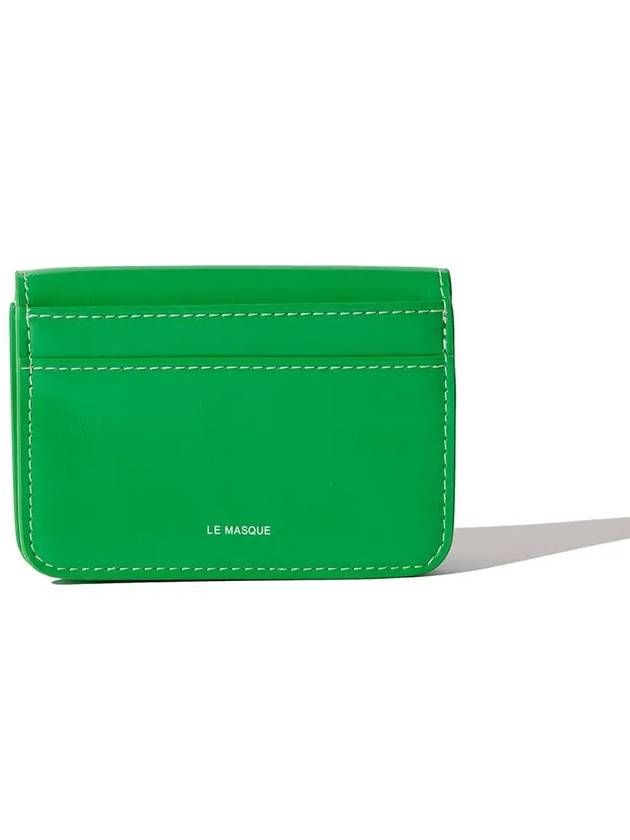 Dot compact keyring business card holder card holder green - LE MASQUE - BALAAN 4