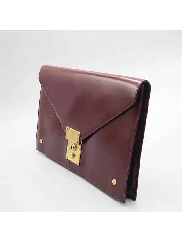 FAC020A Burgundy Fold Over Clutch Key - THOM BROWNE - BALAAN 3