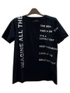 Lettering Graphic Short Sleeve T-Shirt Navy - S MAX MARA - BALAAN 3