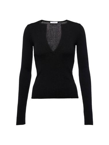 Urlo V-Neck Knit Top Black - MAX MARA - BALAAN 1