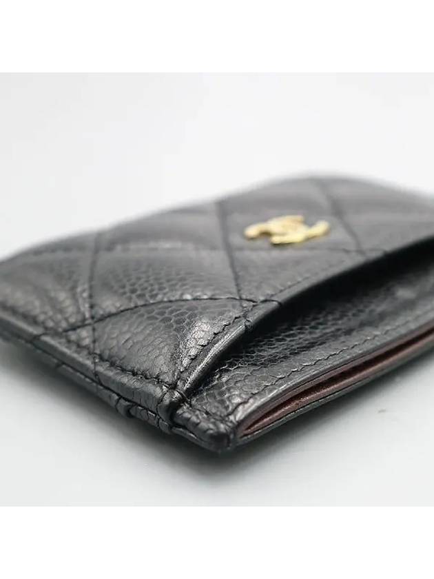 AP0213 Black grained calf caviar skin COCO gold logo classic card holder Matrasse wallet - CHANEL - BALAAN 6